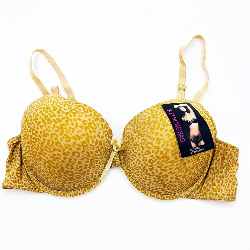 Bra Padded Animal Print Pattern Gold